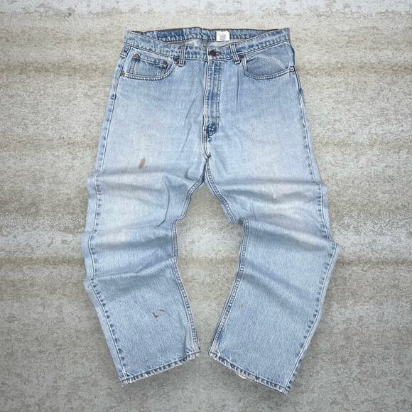 Vintage 90s Levis 505 Jeans 38x30 Straight Fit Light Wash Denim Made in Canada - Picture 2 of 6